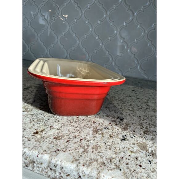 Le Creuset Bread Meatloaf Baking Dish Stoneware Red Loaf Pan Rectangular 9"X5" - Picture 4 of 8